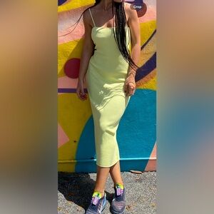 Zara Yellow Midi Dress